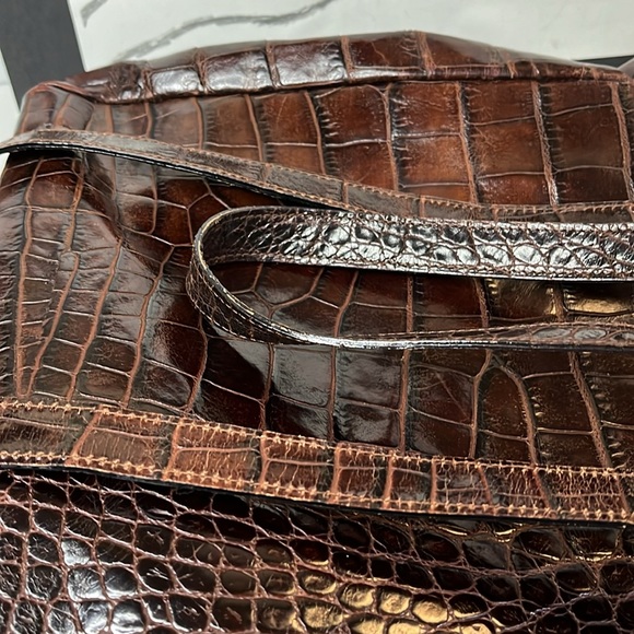 Furla Italian Leather Embossed Crocodile Large Tote Bag - Picture 16 of 16